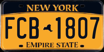 NY license plate FCB1807