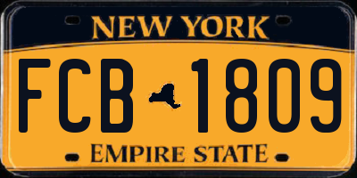 NY license plate FCB1809