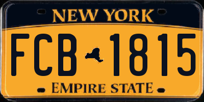 NY license plate FCB1815