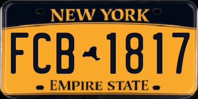NY license plate FCB1817