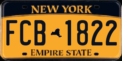 NY license plate FCB1822