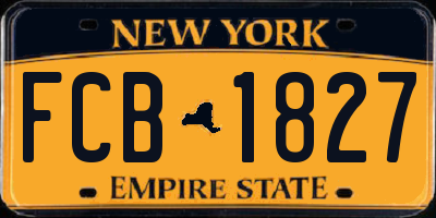 NY license plate FCB1827