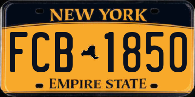 NY license plate FCB1850