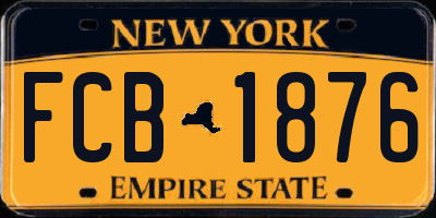 NY license plate FCB1876
