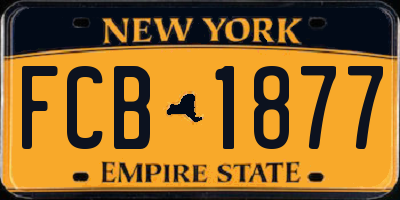 NY license plate FCB1877