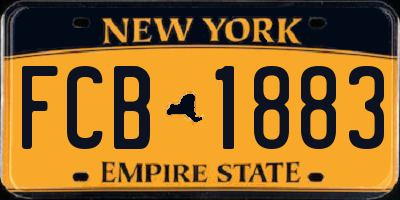 NY license plate FCB1883