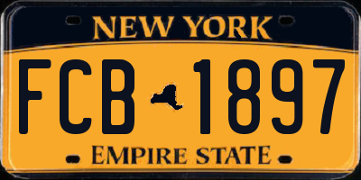 NY license plate FCB1897