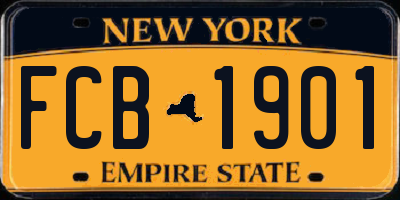 NY license plate FCB1901
