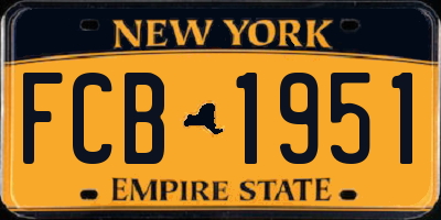 NY license plate FCB1951