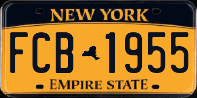 NY license plate FCB1955