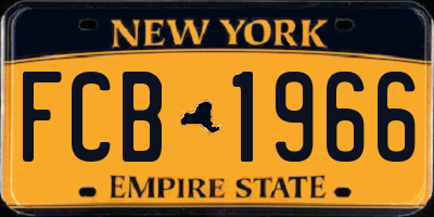NY license plate FCB1966