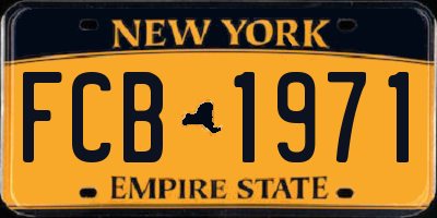NY license plate FCB1971