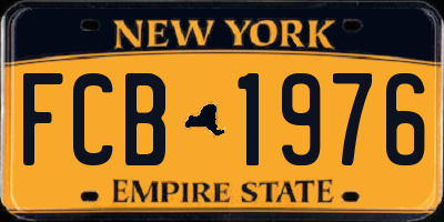 NY license plate FCB1976