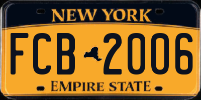 NY license plate FCB2006