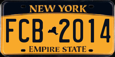 NY license plate FCB2014