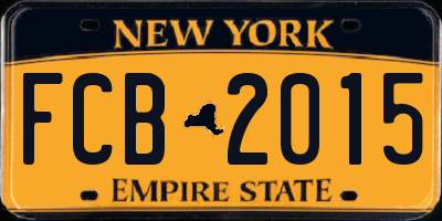 NY license plate FCB2015