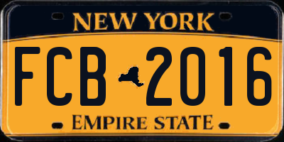 NY license plate FCB2016
