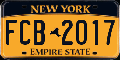 NY license plate FCB2017