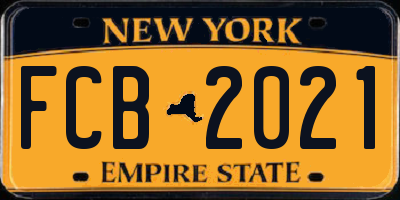 NY license plate FCB2021