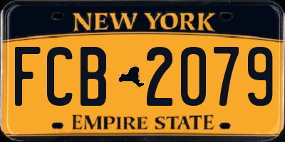NY license plate FCB2079