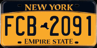 NY license plate FCB2091