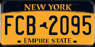 NY license plate FCB2095
