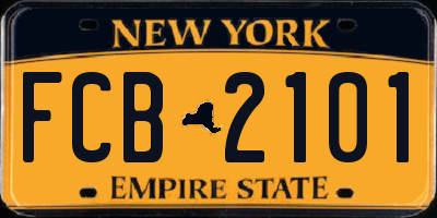 NY license plate FCB2101