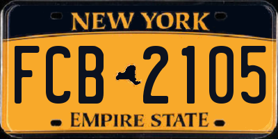 NY license plate FCB2105