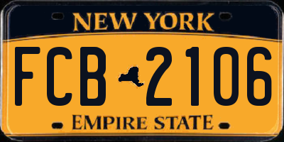 NY license plate FCB2106