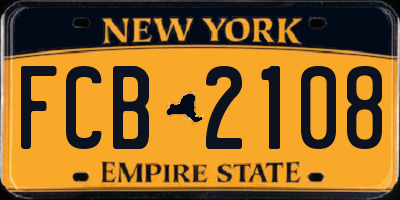 NY license plate FCB2108