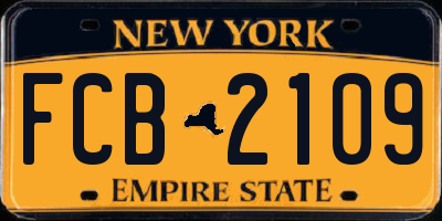 NY license plate FCB2109
