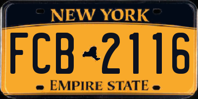 NY license plate FCB2116