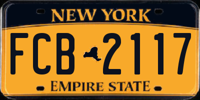 NY license plate FCB2117