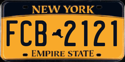 NY license plate FCB2121