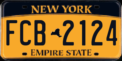 NY license plate FCB2124