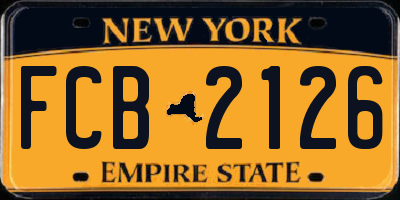 NY license plate FCB2126