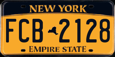 NY license plate FCB2128