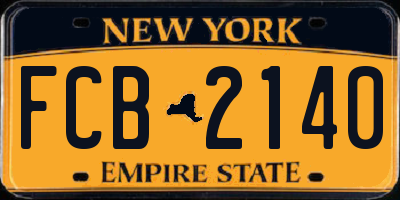 NY license plate FCB2140