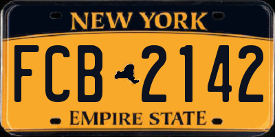 NY license plate FCB2142