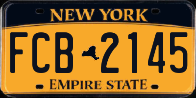 NY license plate FCB2145