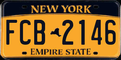 NY license plate FCB2146