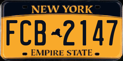 NY license plate FCB2147