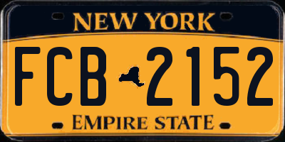 NY license plate FCB2152