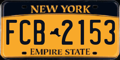 NY license plate FCB2153