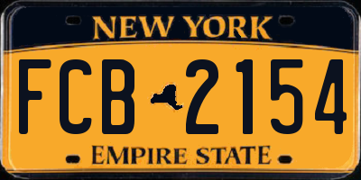 NY license plate FCB2154