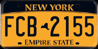 NY license plate FCB2155