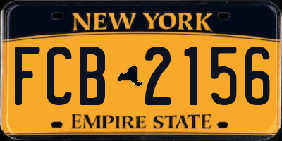 NY license plate FCB2156