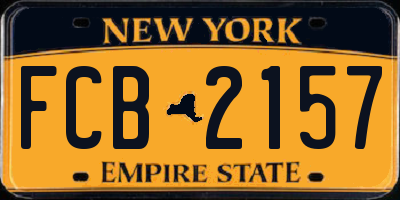 NY license plate FCB2157