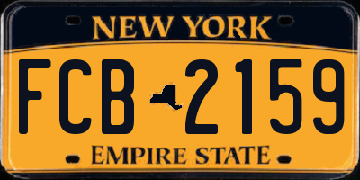 NY license plate FCB2159
