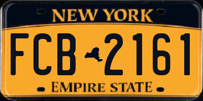 NY license plate FCB2161